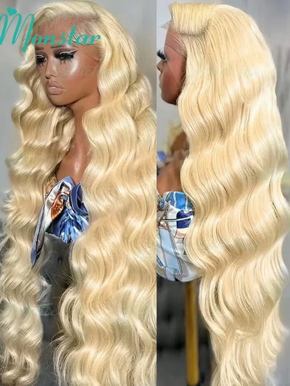 13X4 13X6 360 HD Transparent 613 Lace Frontal Wig Honey Blonde Color Brazilian Raw Body Wave Lace Front Human Hair Wig for Women
