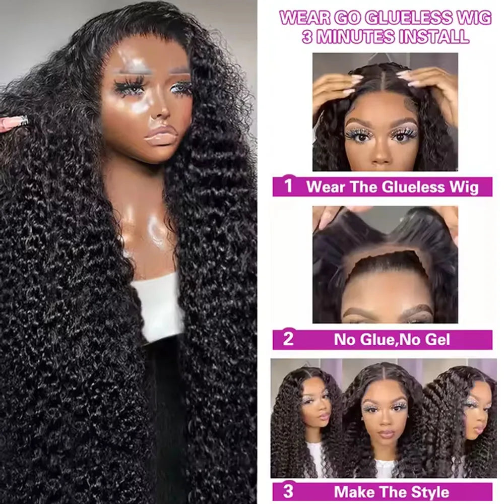 HD Transparent Lace Front Human Hair Wigs Jerry Curly Wig Lace Closure Wigs Human Hair Wig 13X4 13X6 Frontal Wigs