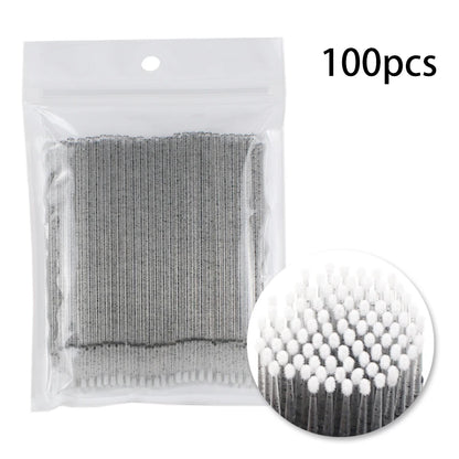 Disposable Eyelash Brushes Swab 100Pcs Micro Brushes Eyelash Extension Tools Individual Eyelashes Removing Tools Applicators