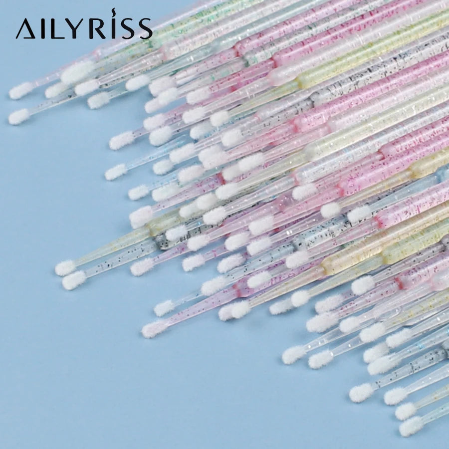 Disposable Eyelash Brushes Swab 100Pcs Micro Brushes Eyelash Extension Tools Individual Eyelashes Removing Tools Applicators