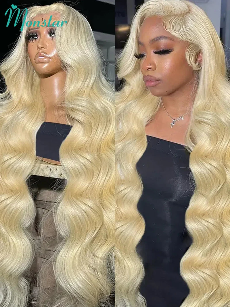 13X4 13X6 360 HD Transparent 613 Lace Frontal Wig Honey Blonde Color Brazilian Raw Body Wave Lace Front Human Hair Wig for Women