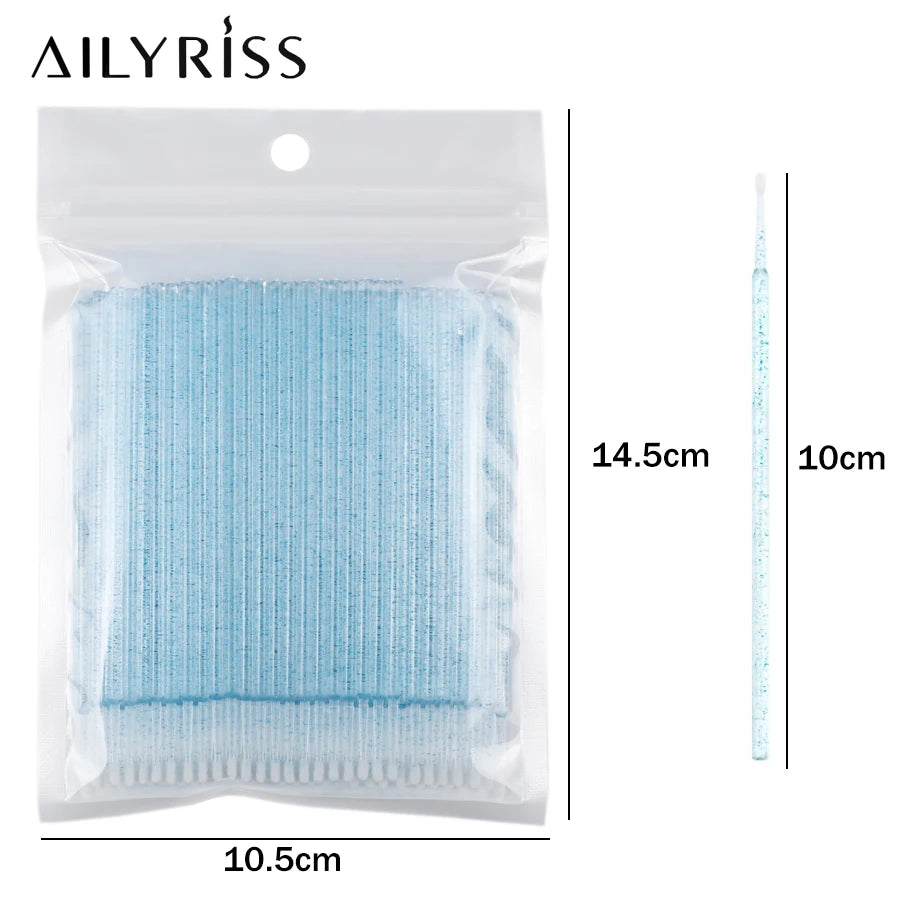 Disposable Eyelash Brushes Swab 100Pcs Micro Brushes Eyelash Extension Tools Individual Eyelashes Removing Tools Applicators
