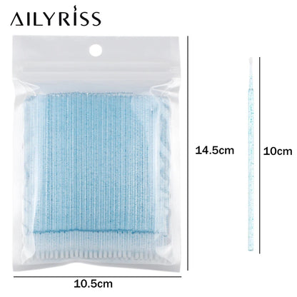Disposable Eyelash Brushes Swab 100Pcs Micro Brushes Eyelash Extension Tools Individual Eyelashes Removing Tools Applicators