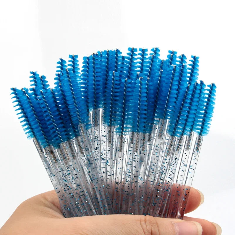 5/25/50 PCS Makeup Brushes Pink Crystal Eyelashes Brush Reusable Fake Lashes Extension Supplies False Eyelash Make up Tool Hot