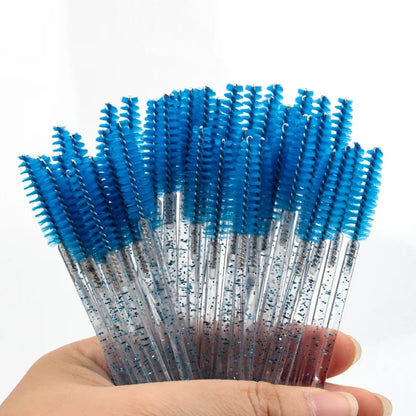 5/25/50 PCS Makeup Brushes Pink Crystal Eyelashes Brush Reusable Fake Lashes Extension Supplies False Eyelash Make up Tool Hot
