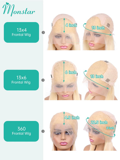 13X4 13X6 360 HD Transparent 613 Lace Frontal Wig Honey Blonde Color Brazilian Raw Body Wave Lace Front Human Hair Wig for Women