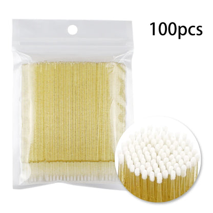 Disposable Eyelash Brushes Swab 100Pcs Micro Brushes Eyelash Extension Tools Individual Eyelashes Removing Tools Applicators