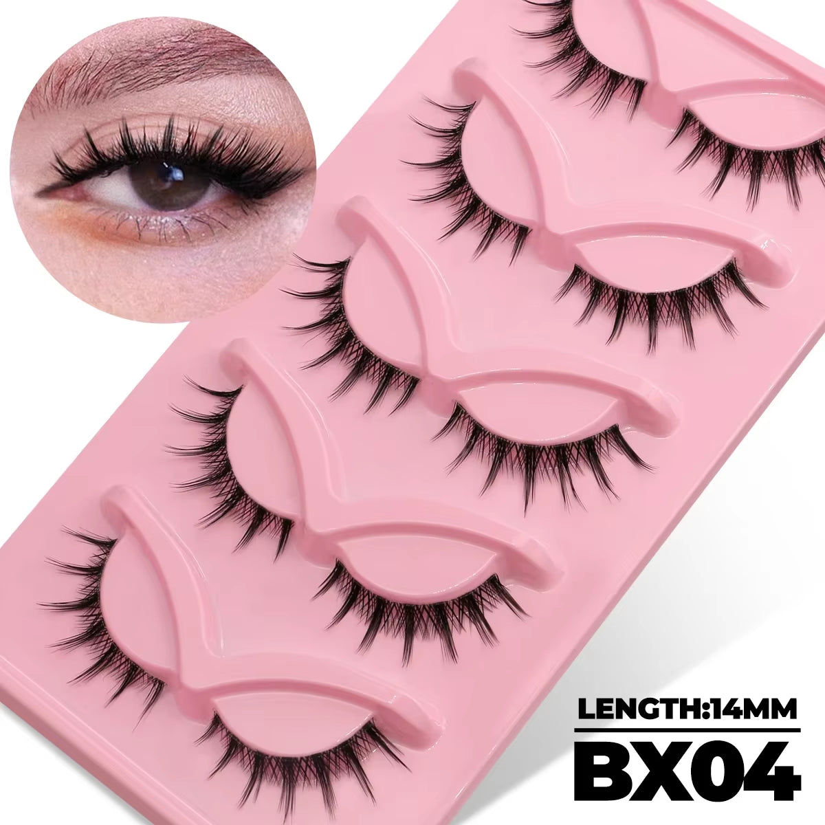 Veltrinay Fake Lashes Cat Eye Lashes Faux Mink Eyelashes Clear Band Lashes Natural Look Wispy Mink Eyelashes False Lashes Makeup