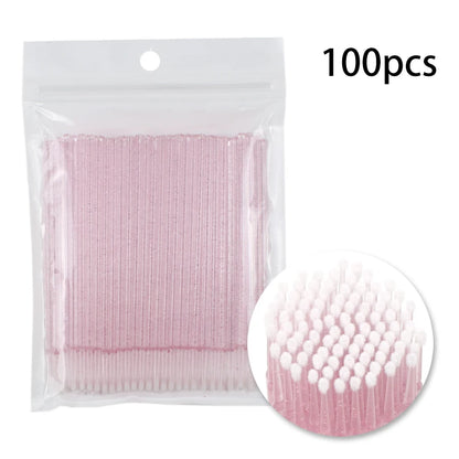 Disposable Eyelash Brushes Swab 100Pcs Micro Brushes Eyelash Extension Tools Individual Eyelashes Removing Tools Applicators