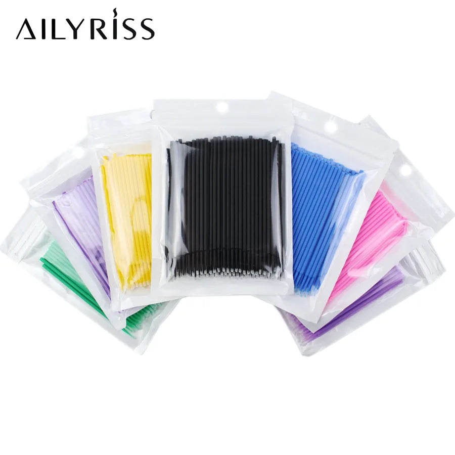 Disposable Eyelash Brushes Swab 100Pcs Micro Brushes Eyelash Extension Tools Individual Eyelashes Removing Tools Applicators